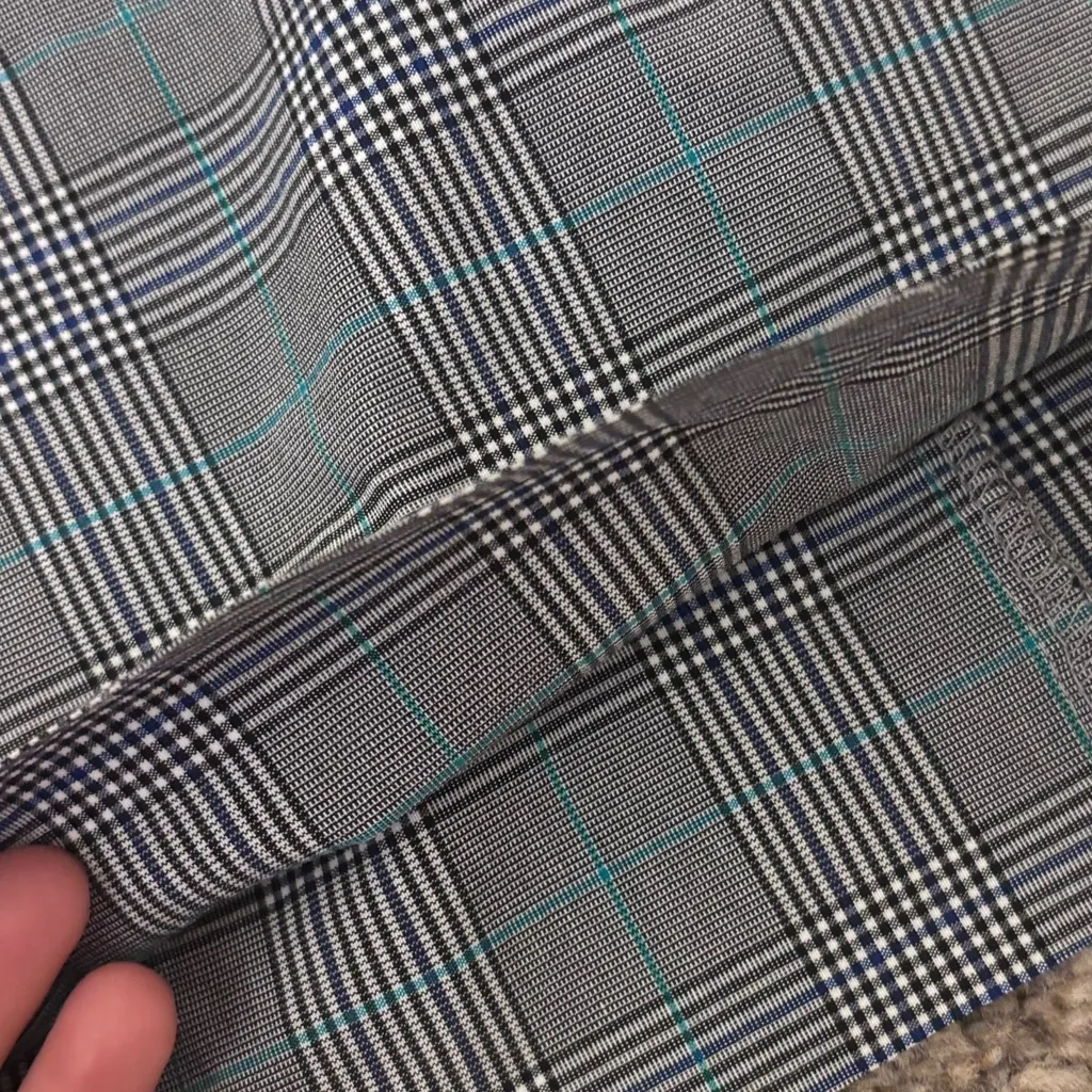 Black and White Checkered Pencil Skirt Gray - Image 6