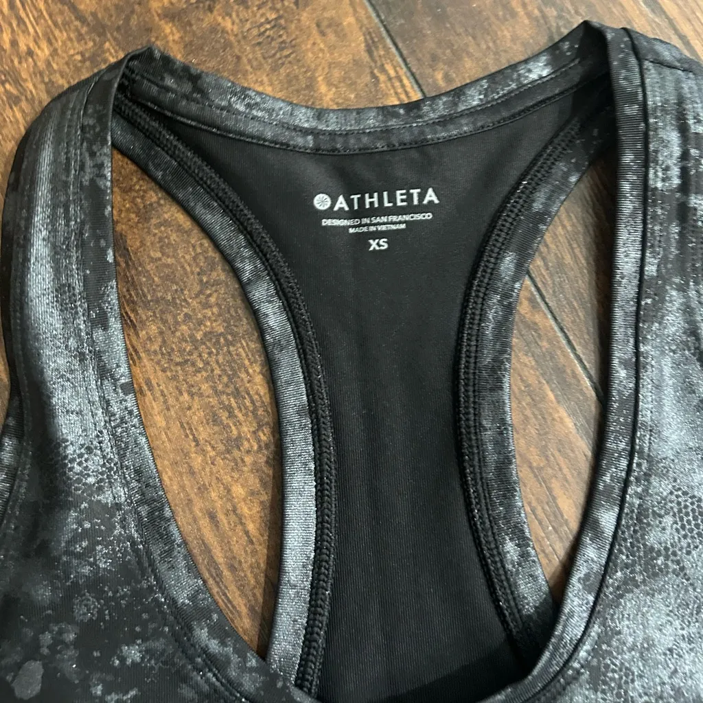 Athleta Gray black athletic Tank‎ Top XS - Image 2