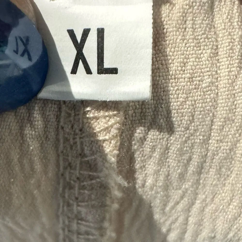 Cotton linen high waisted wide leg casual pants size XL - Image 5