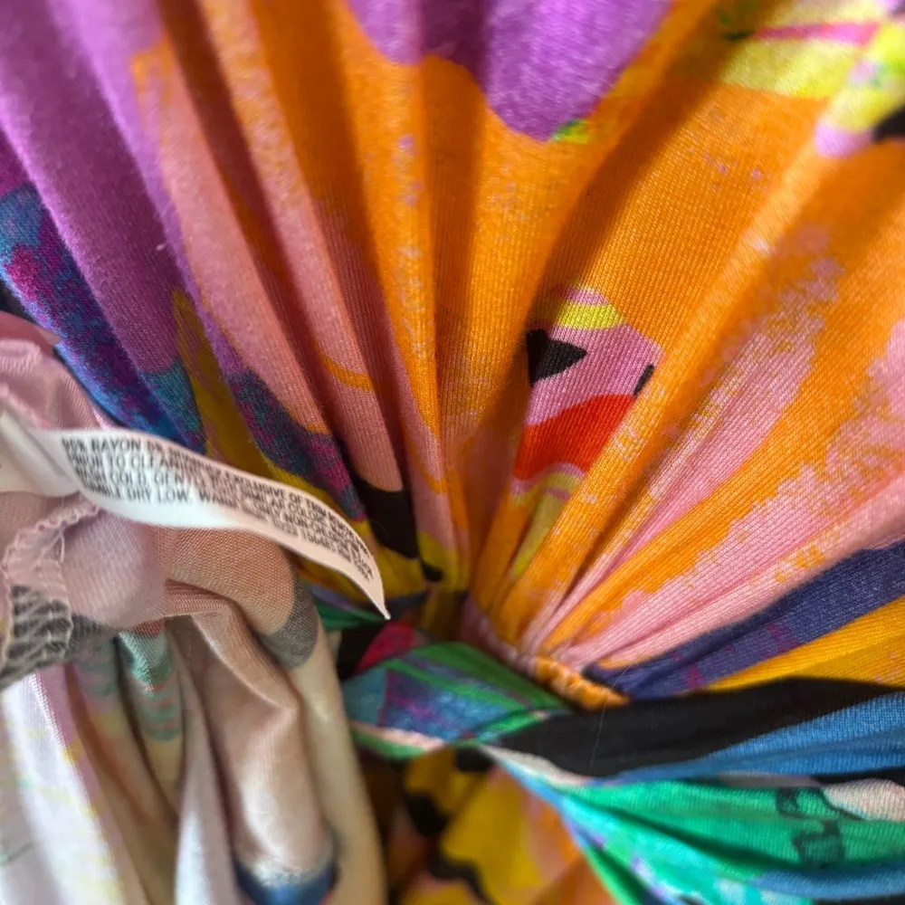 Soma Soft Jersey Twist Waist Maxi Dress Built in Bra Tropical Leaf Print Size XS - Image 12