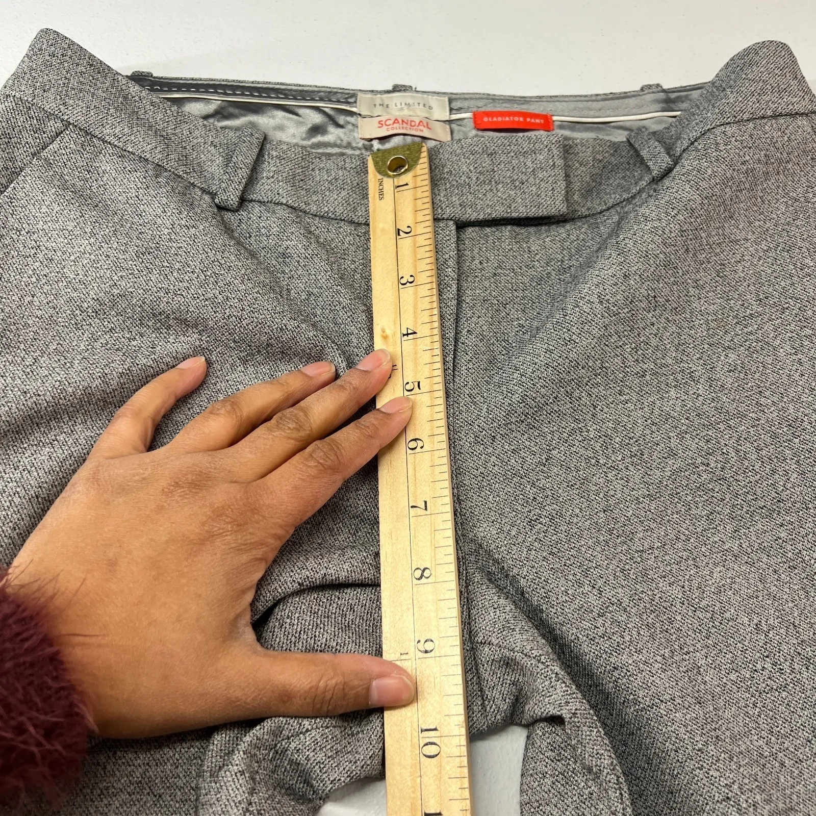 The Limited Scandal Gladiator Dress Pant Womens 4 Gray Strech Formal Wide Leg - Image 10