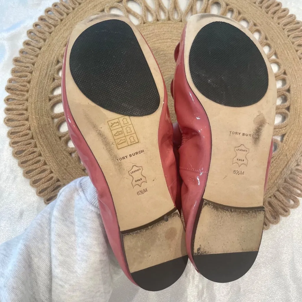 Tory Burch Light Berry Flower Ballet Flats Pink Size 6.5 - Image 6