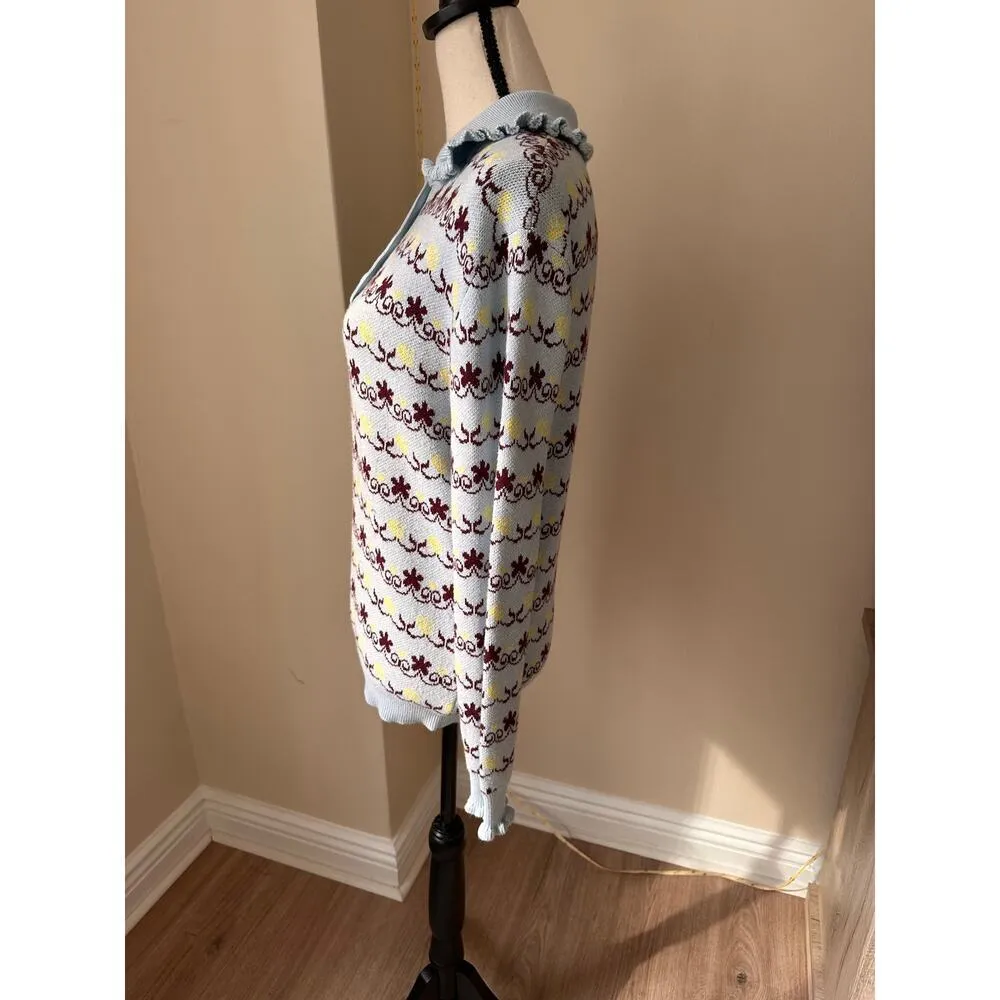 Sandy Liang x Target Coquette Jacquard Sweater Baby blue size Small - Image 5