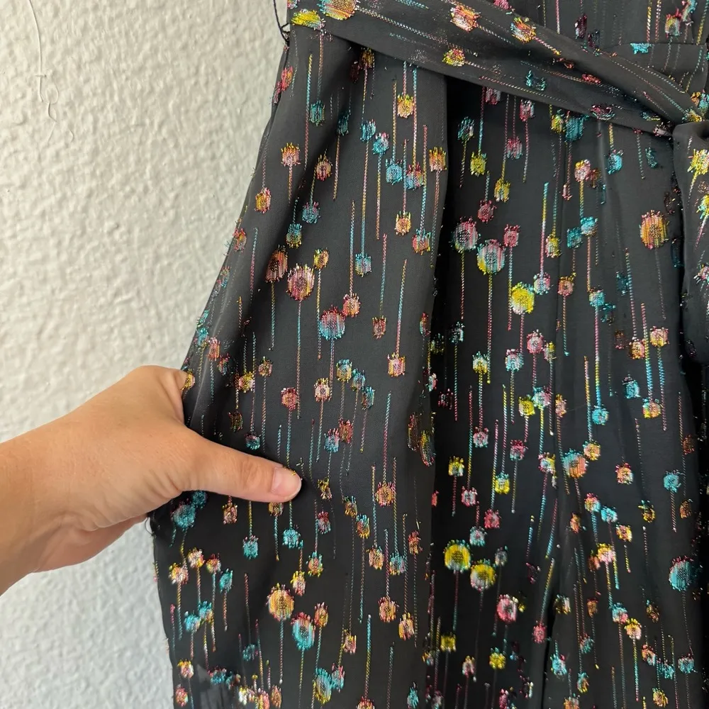 New Anthropologie Eva Franco Edita Metallic Clip Dot Jumpsuit Size 6 - Image 6