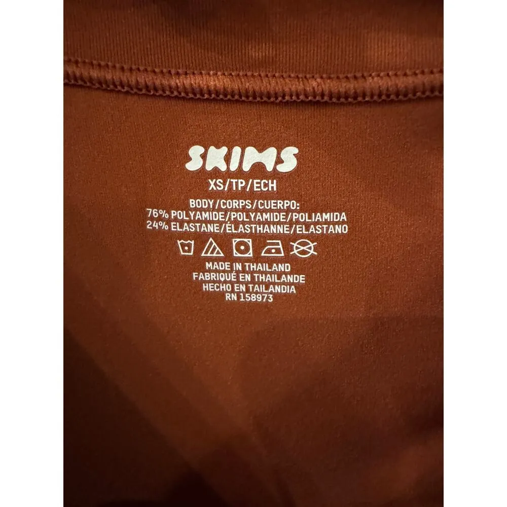 SKIMS Fits Everybody Crew Neck Long Sleeve Dress - Bronze size XS (New) - Image 5