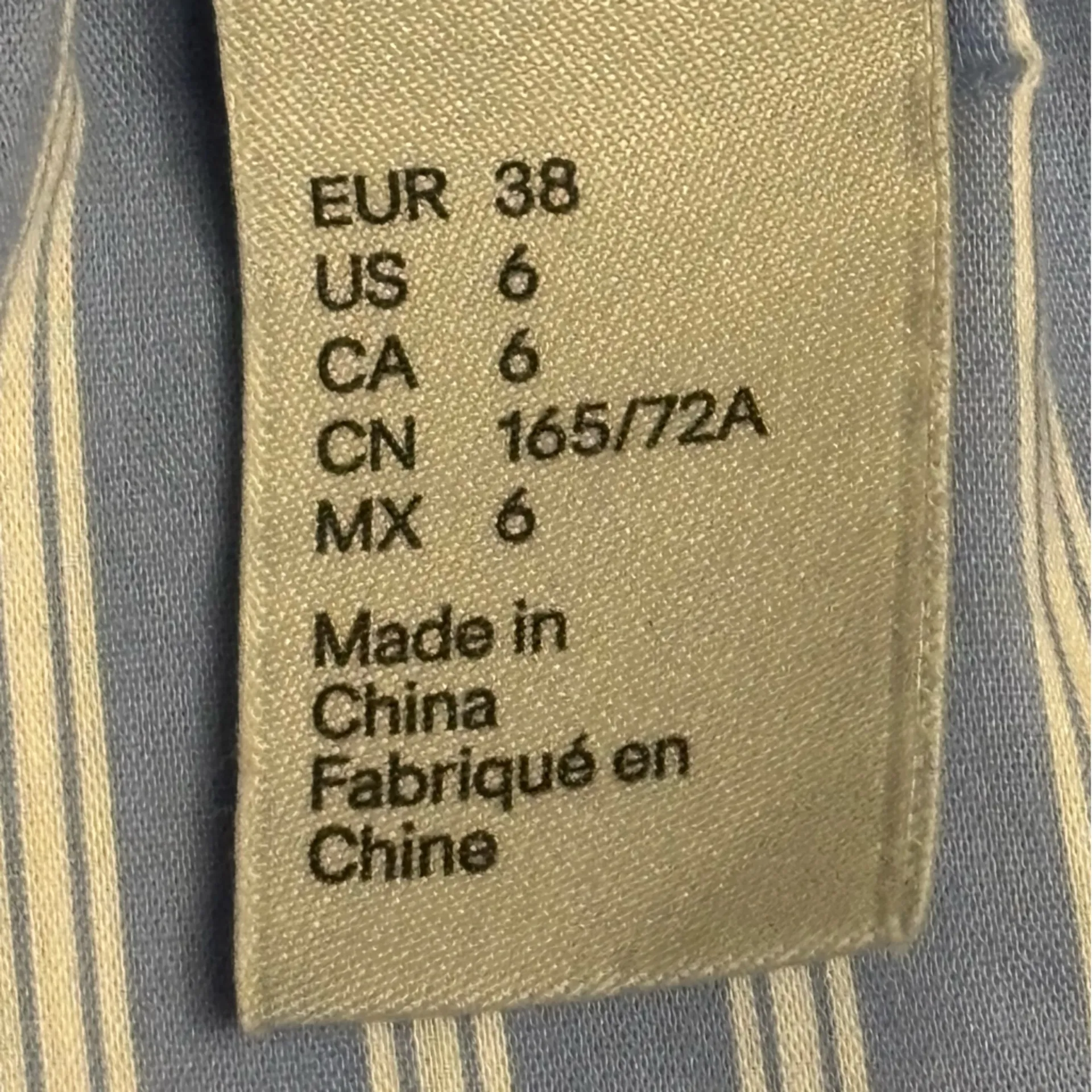 H&M Light Blue Striped A-Line Skirt - Image 8