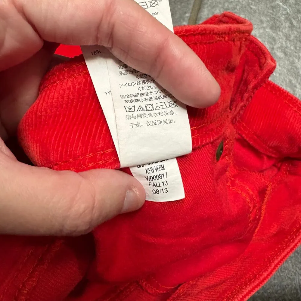 Gap Stretch Bright Red Corduroy Mini Skirt 4th of July Fall SZ 2 60s Twee Warm - Image 7