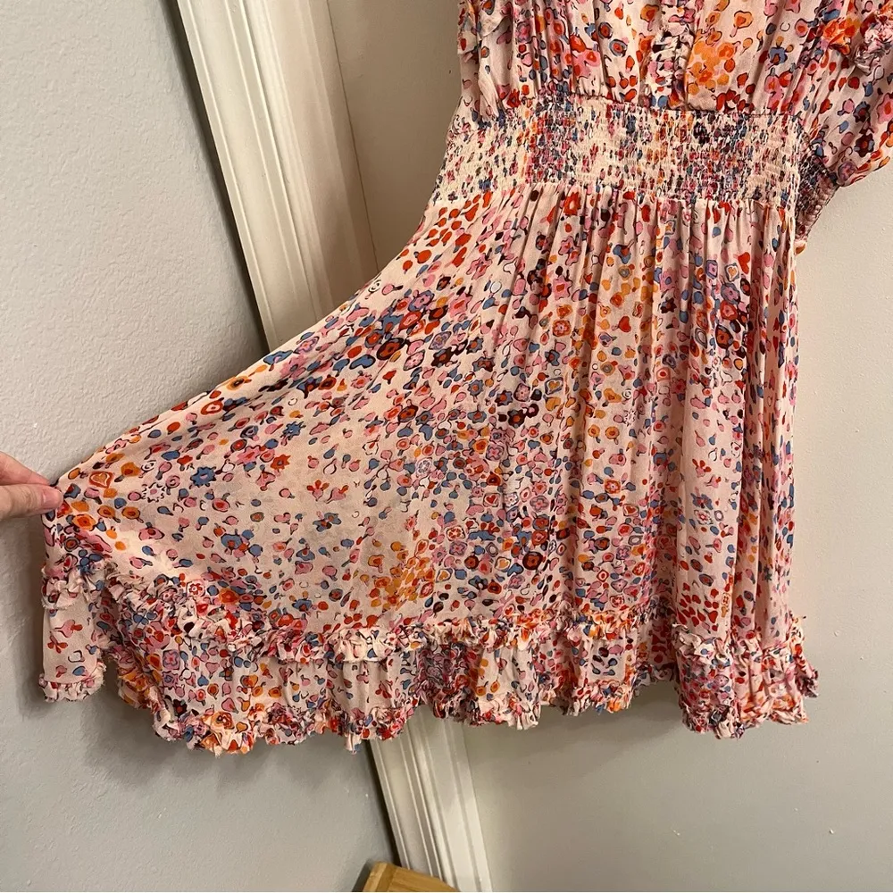 Poupette St. Barth Amber Ruffled Floral Mini Dress Size XS - Image 6