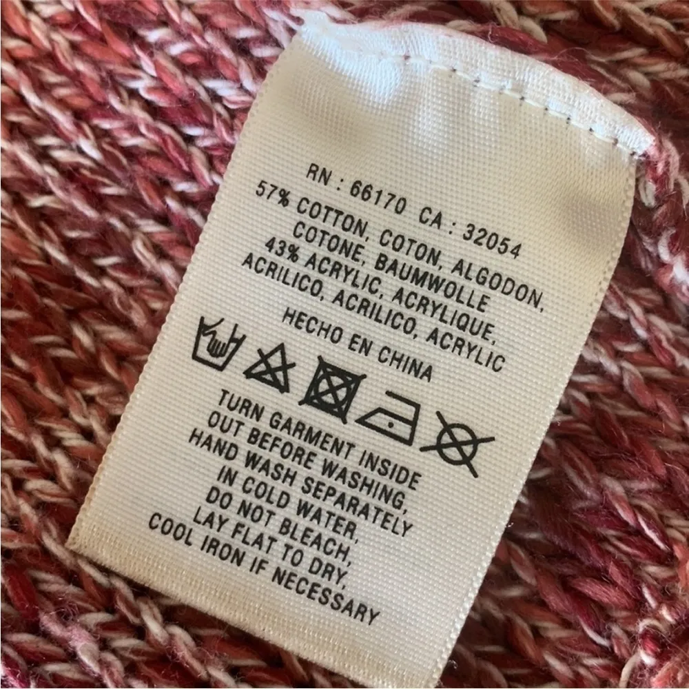 Anthropologie Angle Of The North Eliot Fringe Red White Cardigan Sweater Small - Image 9