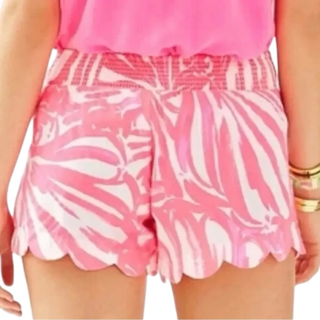 Lilly Pulitzer Women’s Size M Pink Sun Ray Shimmy Dahlia Scalloped Beach Shorts - Image 3
