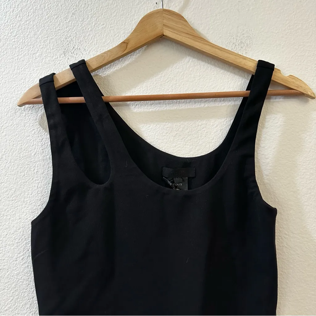 Revolve H:ours Asymtrical Tank Double Strap Bodysuit Size Medium Black NWT - Image 2