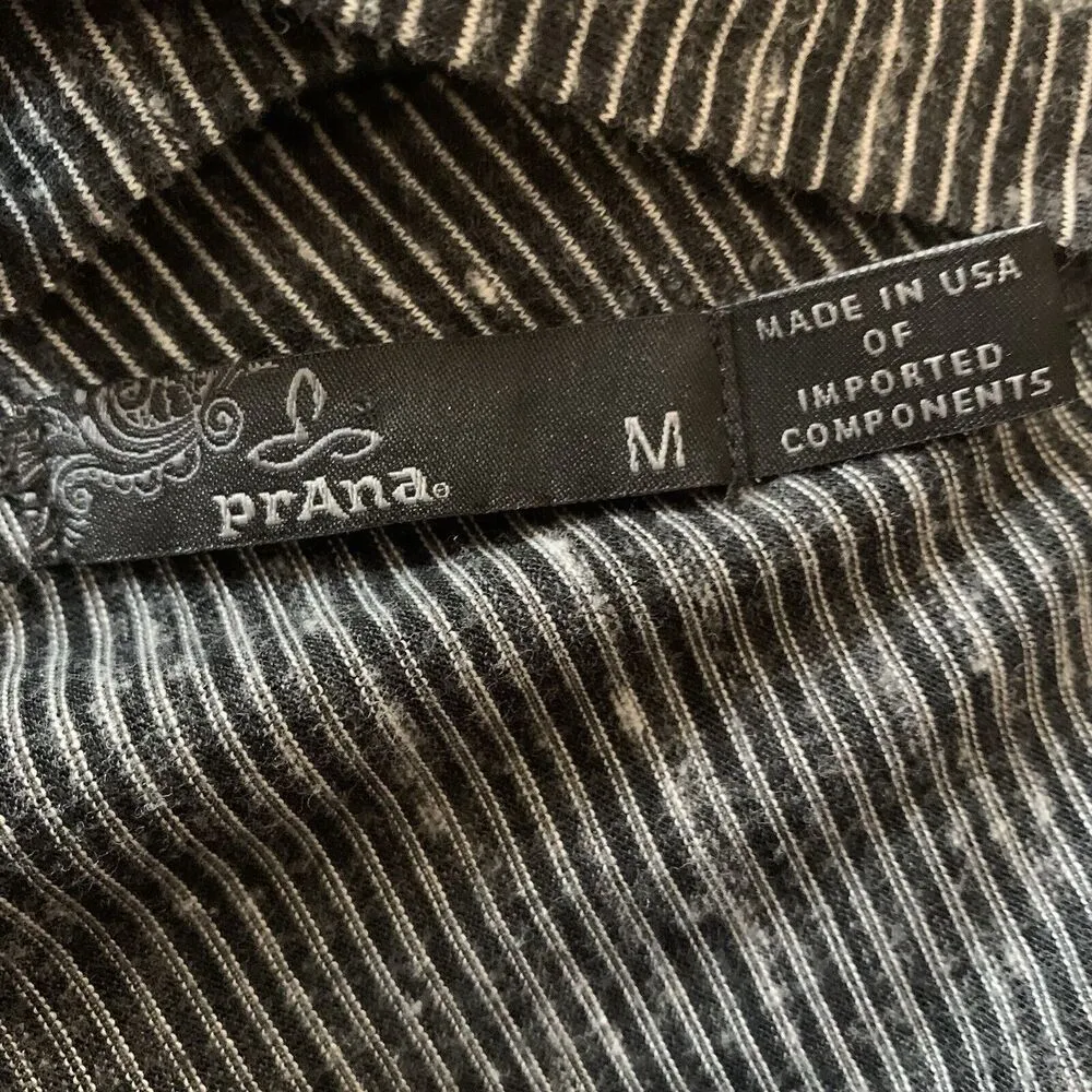 Esme Long Sleeve Tunic Top Size M Gray Stripe Strappy Criss Cross Back - Image 7