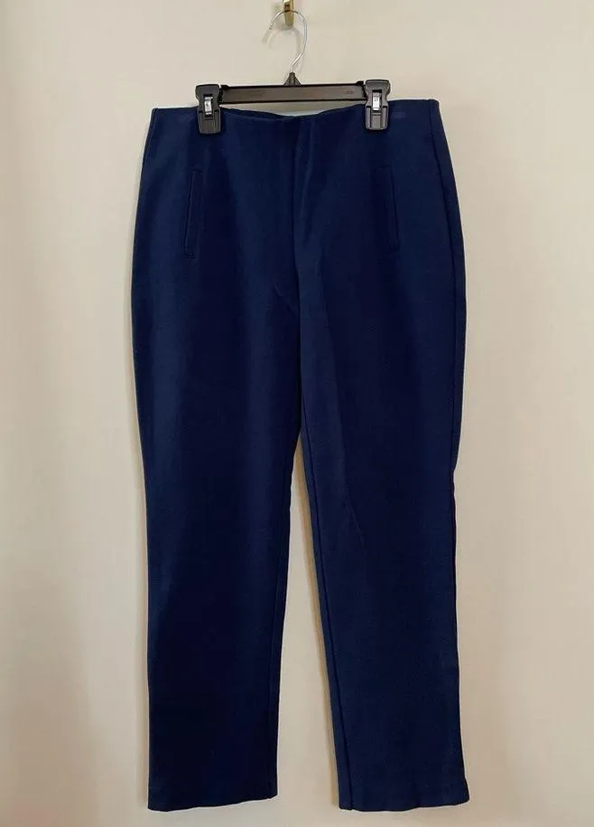 CHICO’S Ponte Knit Pull On Slim Ankle Length Pants in Navy Blue Size 0 - Image 2