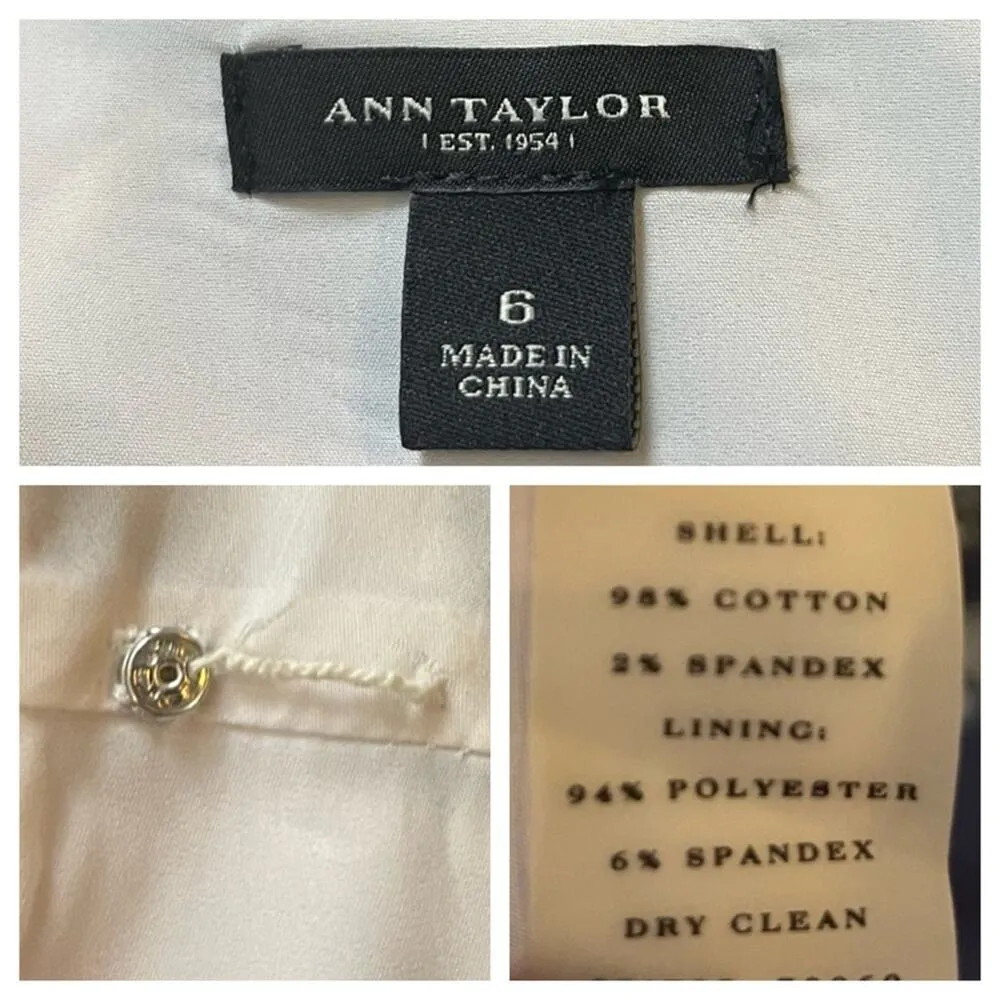 Ann Taylor Sheath Dress Sleeveless Black Cream Abstract Floral Women’s Size 6 - Image 12