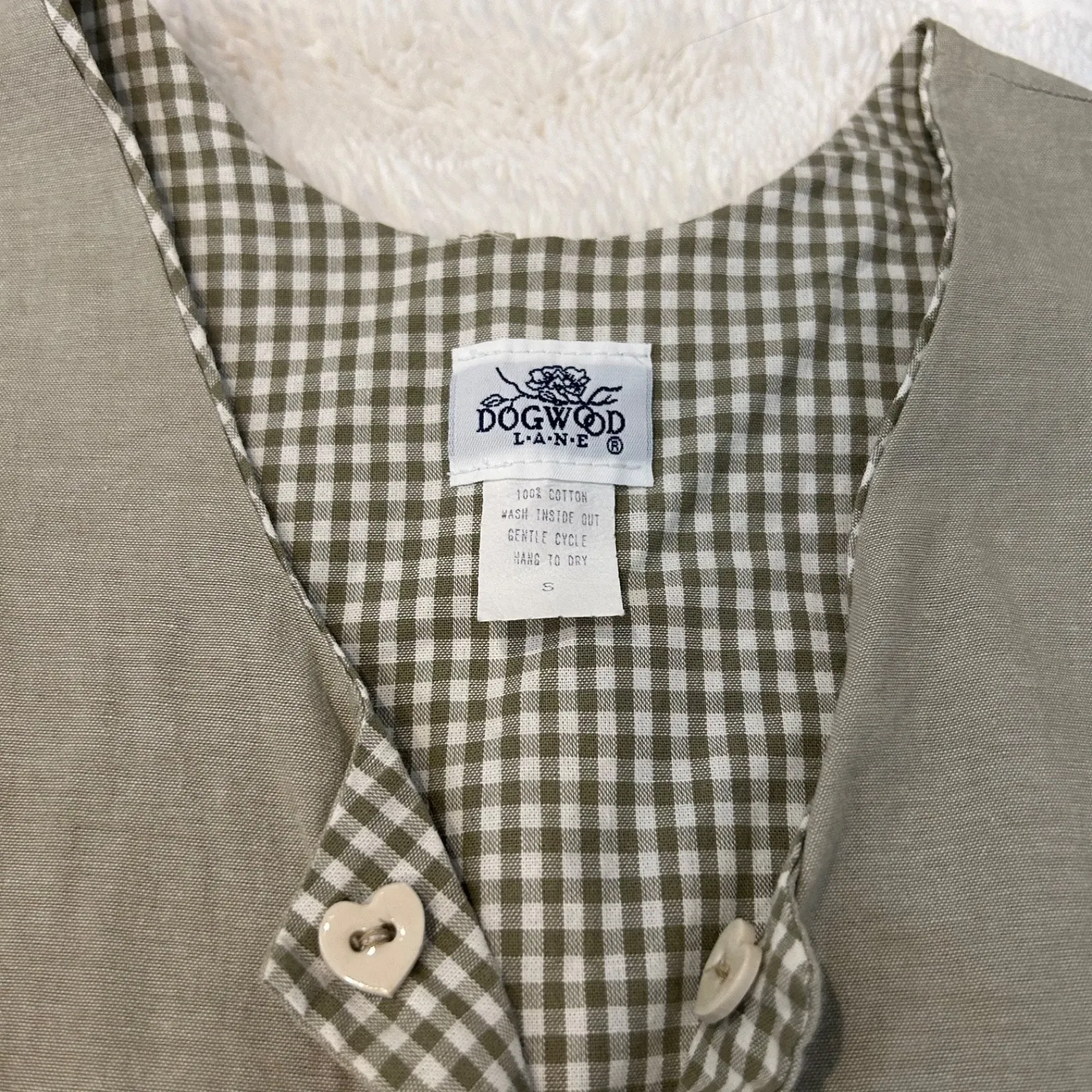 Dogwood Lane Cotton Sleeveless Green Plaid Decorative Buttons Maxi Dress Size S‎ - Image 4