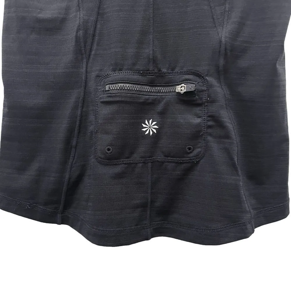 Athleta Pacifica UPF 50+ Tank Top 1/2 Zip Rashguard in Black Stripe Size XS - Image 4