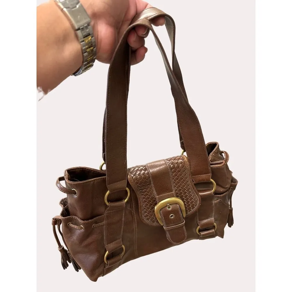 Nine West women’s brown vintage retro handbag purse SkU 6177 - Image 13