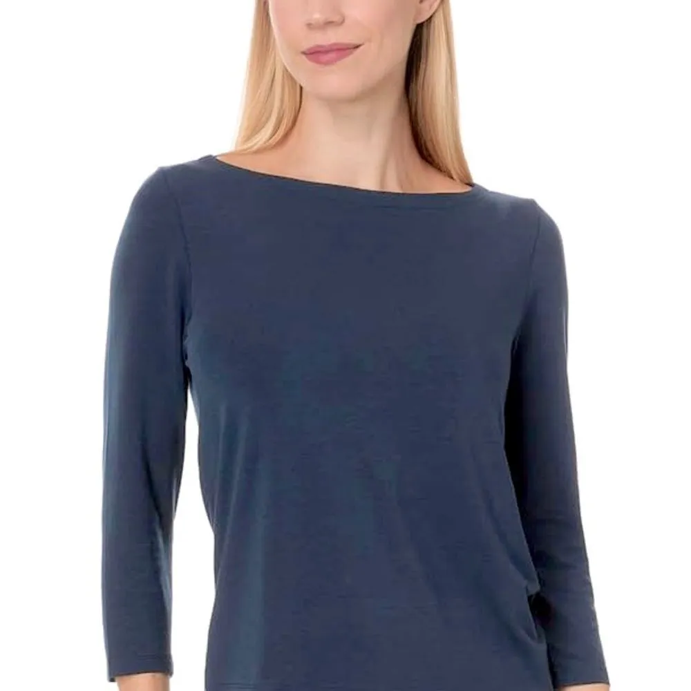 90s Y2K Vintage GAP Boatneck Jersey Stretch Top Women's Medium Minimalist Basic - Image 4