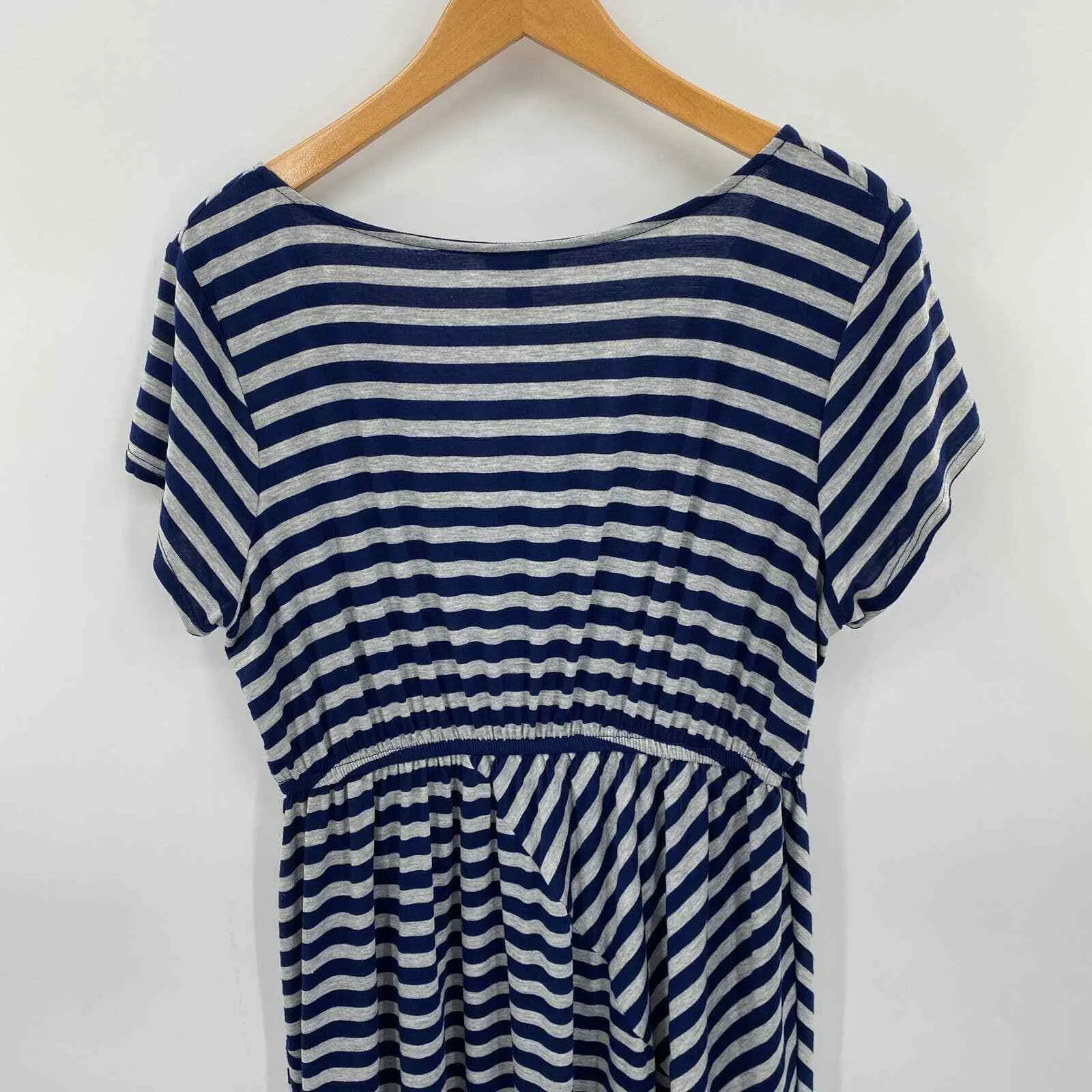 Torrid Dress Womens 2 18/20 2X Blue Gray Stripe Polyester Rayon Elastic Waist - Image 5