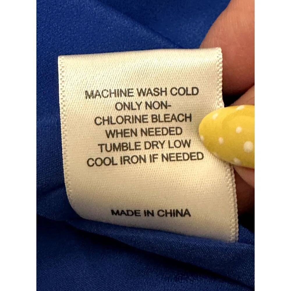 GIBSON LATIMER Women’s Shift Dress Size L  Blue Orange Floral Smocked Cuff Lined - Image 6