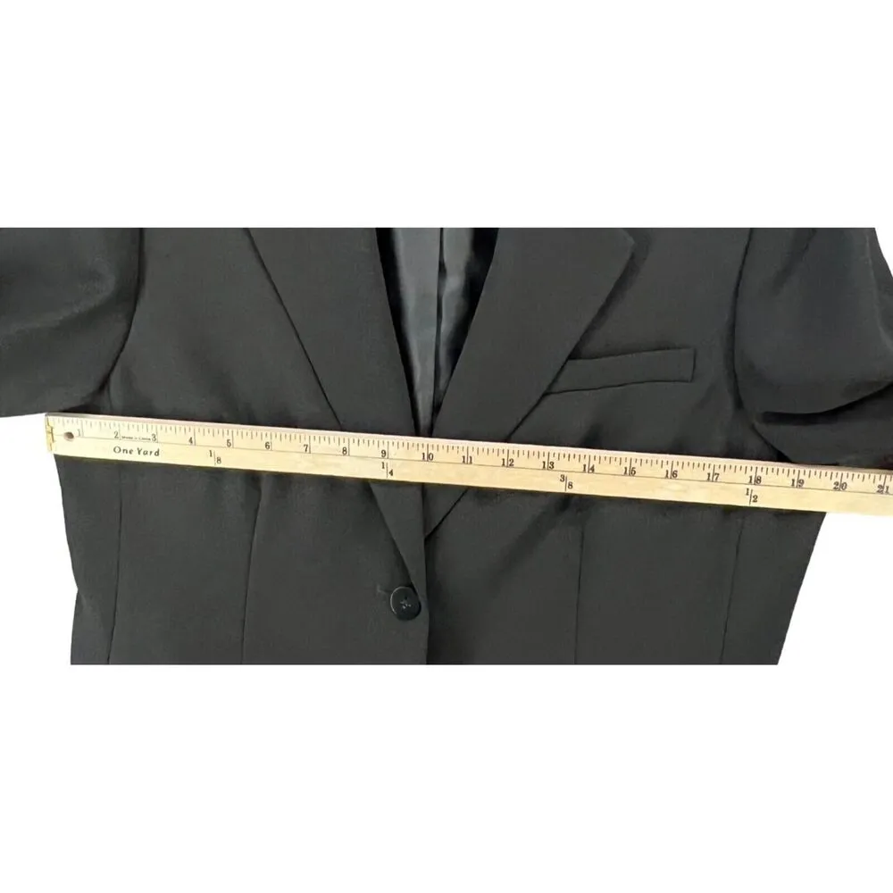 Evan Picone Blazer Womens 12 Black Two Button Lined Career Timeless Minimalist - Image 7