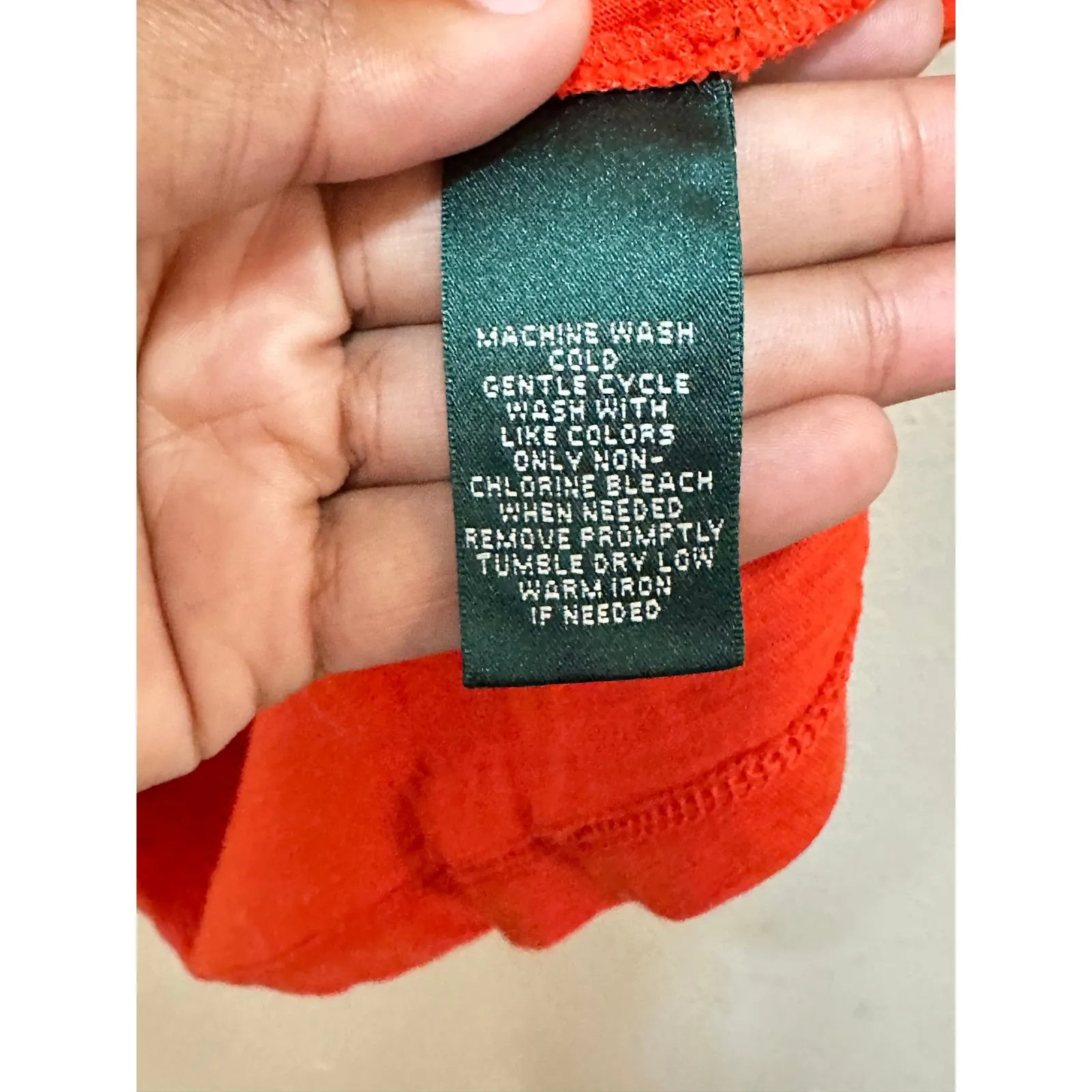 Lauren Ralph‎ Lauren Orange Knit Tank Top with Crochet Trim Sleeveless Large - Image 2