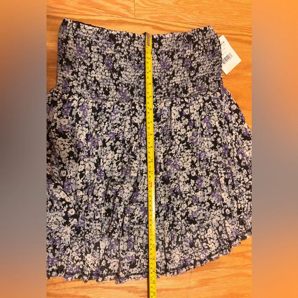 NEW! FREE PEOPLE Crinkle Pleat CONVERTIBLE ASYMETRICAL Smocked TOP SKIRT Size S - Image 7