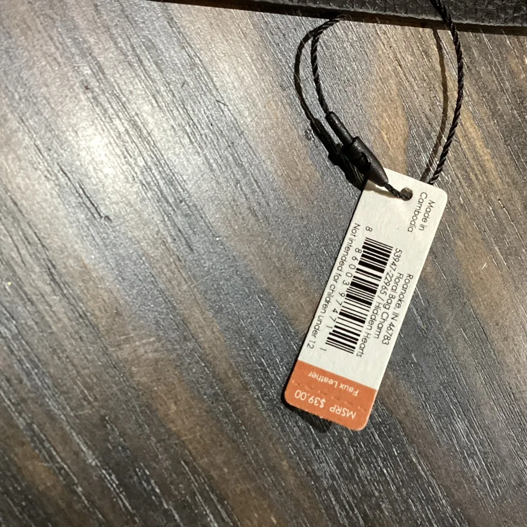 Vera Bradley Hidden Hearts Pink and Red Floral Bag Charm NWT - Image 3