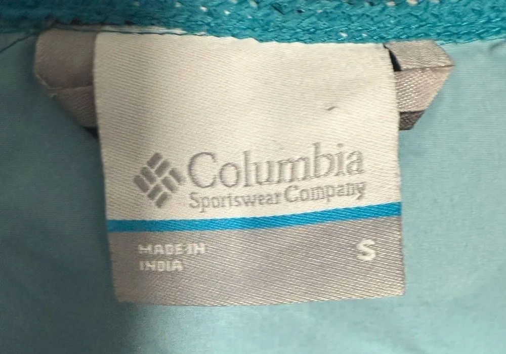 Columbia Rain to Fame Waterproof Hooded Jacket Windbreaker Teal Size Small - Image 4