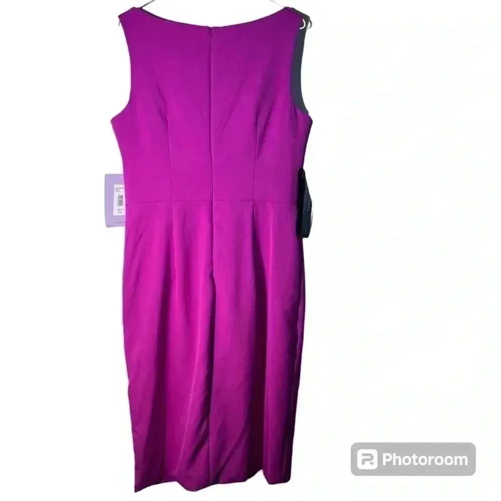 JS Collections sleeveless suplice pleat rich pink special ocasions dress size 10 - Image 3