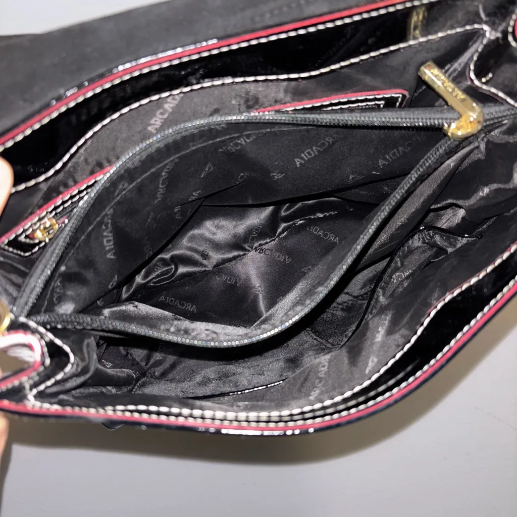 Arcadia Zola Embossed Black
Italian Leather Satchel
Crossbody NWOT Black - Image 12