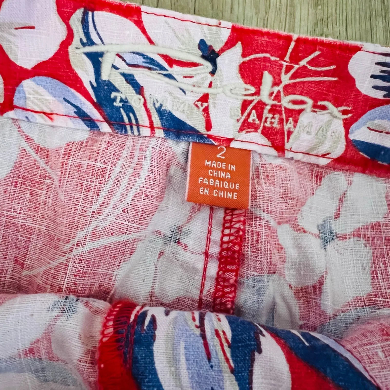 Tommy Bahama 100% Linen Women's Hawaiian Skirt 2 Beach Summer Floral Print - Image 2