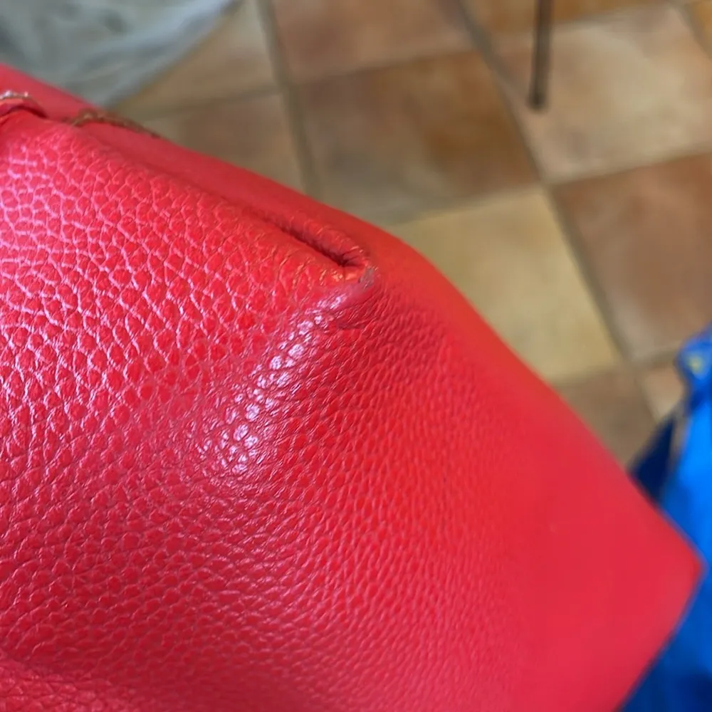 Mark Graham pebbled, leather laser cut C tote bag Red - Image 7