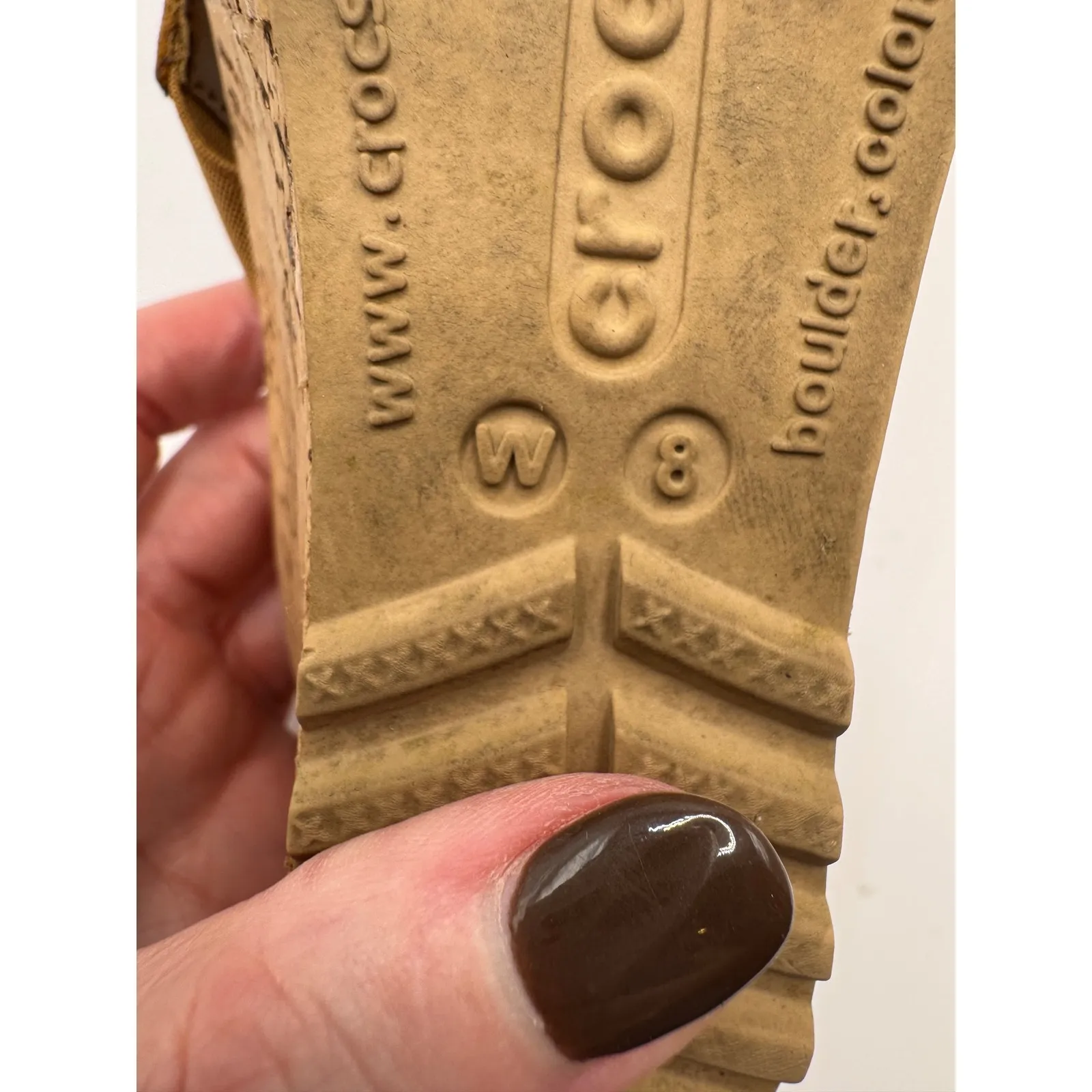 Crocs Shoes Women 8 Brown Leather Leigh Strappy Cork‎ Wedge Sandals Outdoor - Image 10