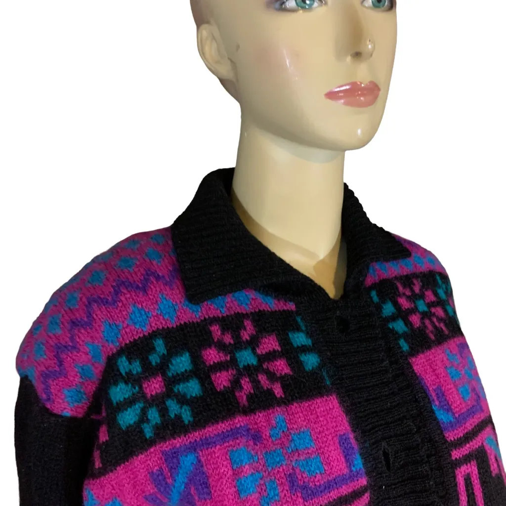 VINTAGE AMERICAN SPORTSWEAR X CHANGE BUTTON FRONT WOOL CARDIGAN SWEATER (L) Multiple Size L - Image 7