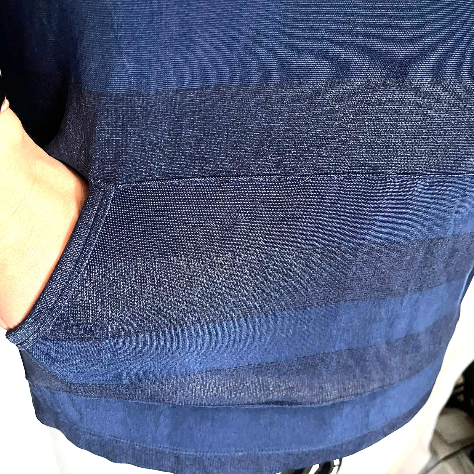 Chicos Travelers Hooded Jersey Womens Top Sz 16 Resort Capsule Packable Lounge Blue - Image 6