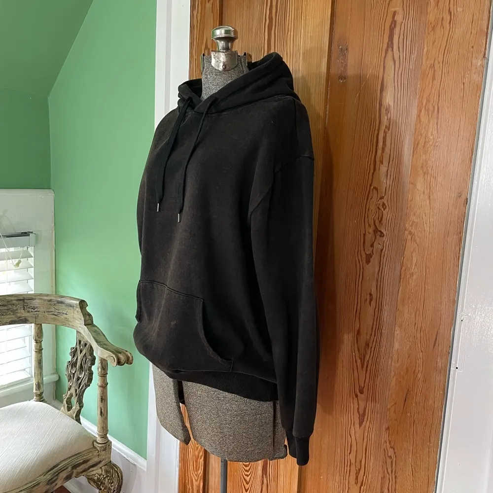 Social Culture Women's Black Acid Wash Hoodie Cotton Blend - Image 3