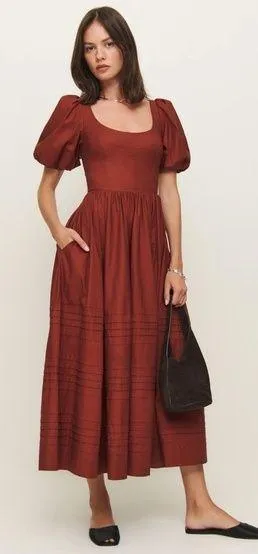 REFORMATION Everlyn Dress in Fig Jam 4 - Image 2