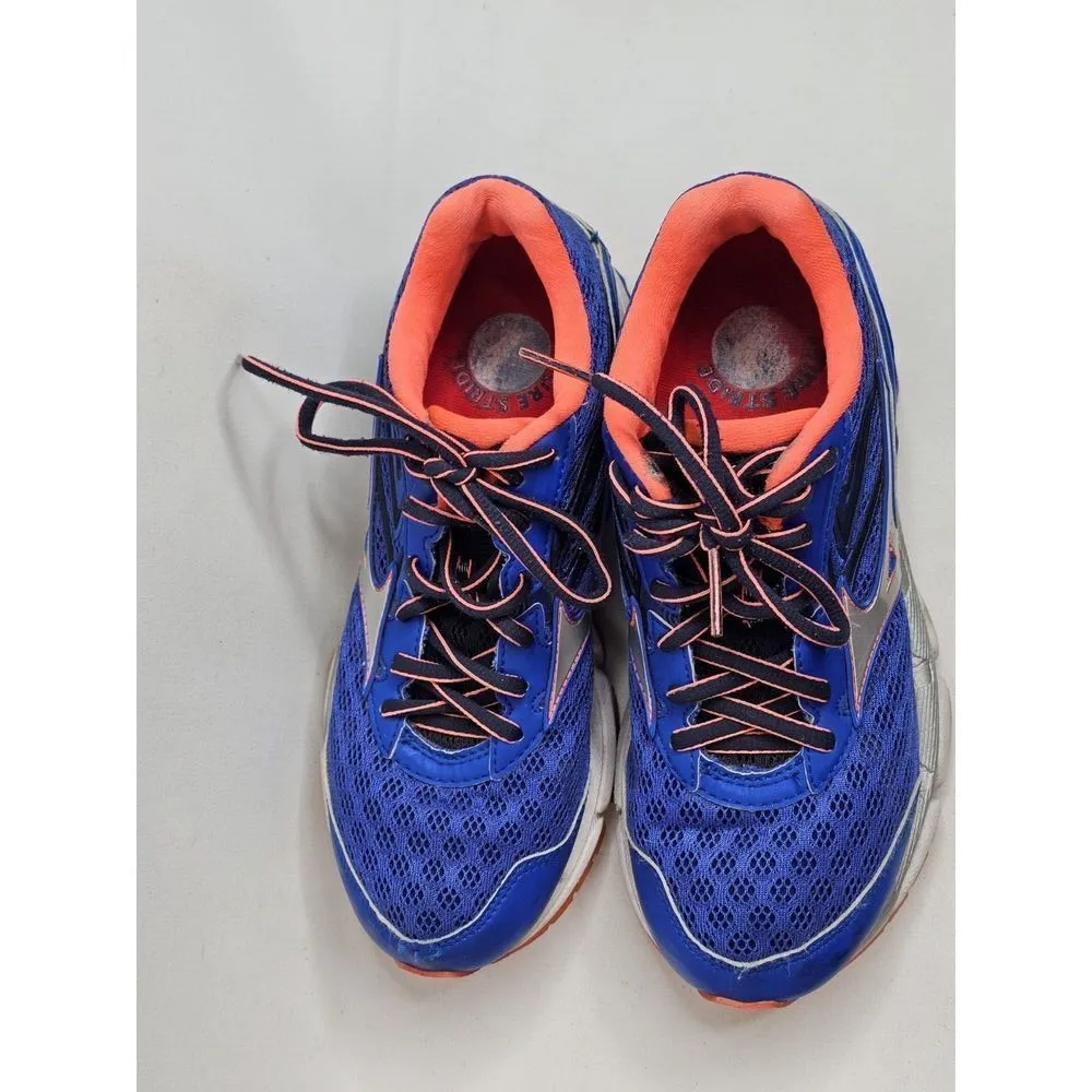 Mizuno Wave Inspire 12 Running Shoes Womens Size 6.5 Blue/Orange - Image 3