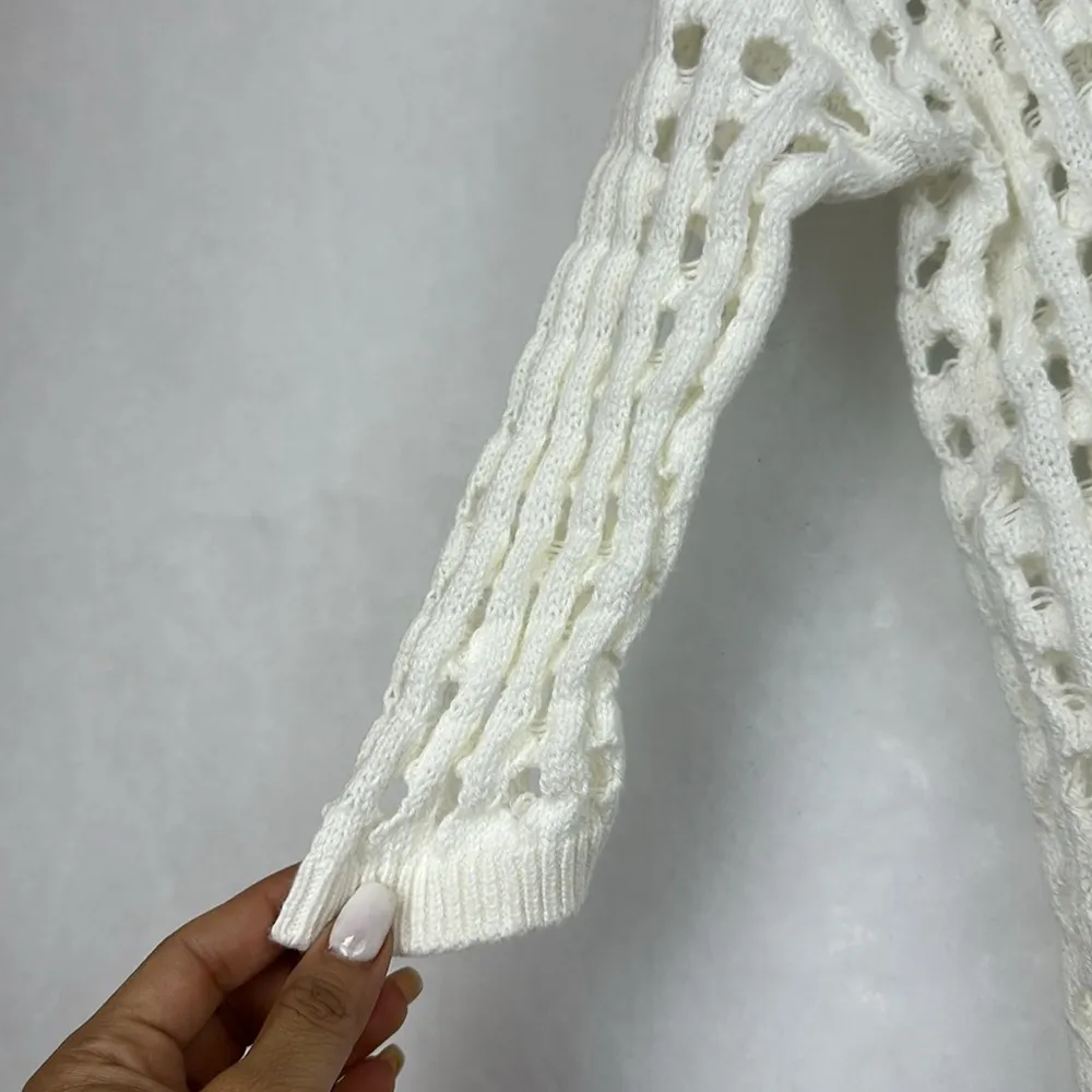 BASICS Cotton Open Stitch Crewneck pullover Sweater Sz PXXS - Image 4