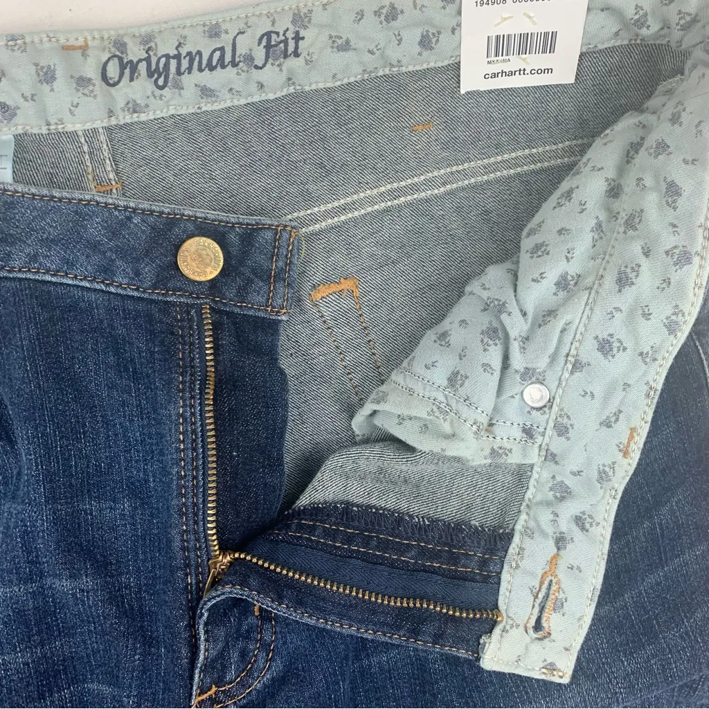 Carhartt Women's 16 x 31 new original fit Indigo Boot Cut Jeans - Image 5