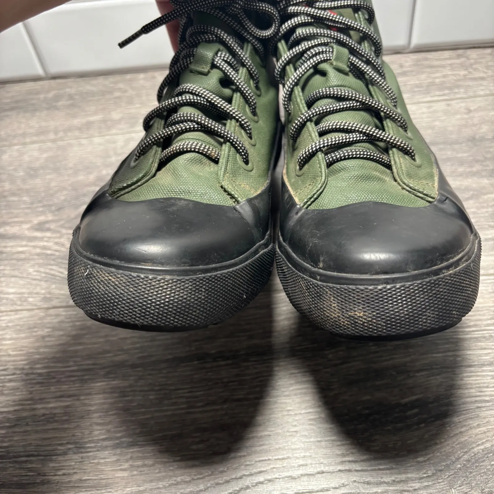 Hunter X Target High Top Green and Black Rain Boots Unisex Men's 7.5 Womens 9.5 - Image 5