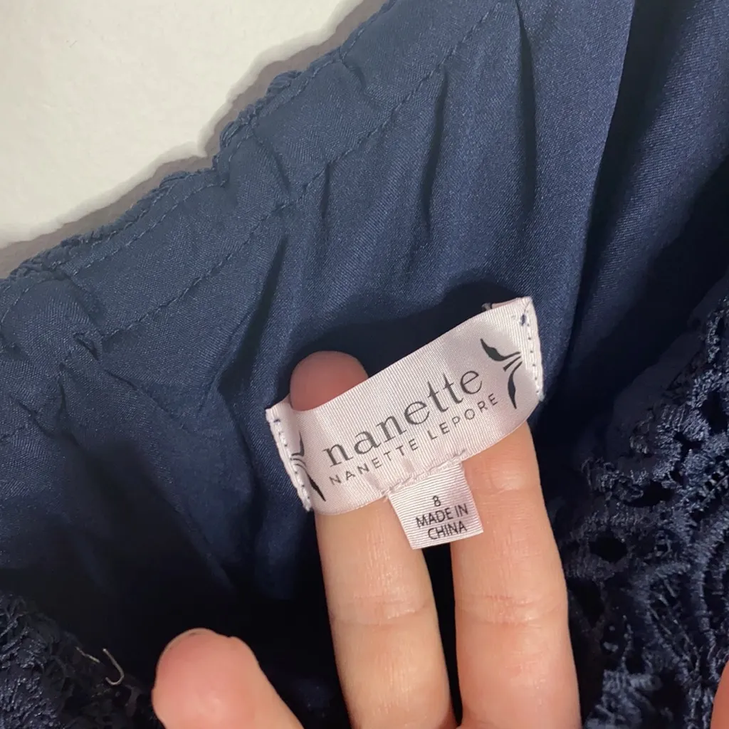 Nanette Lepore one shoulder lace sheath dress sz 8 - Image 10