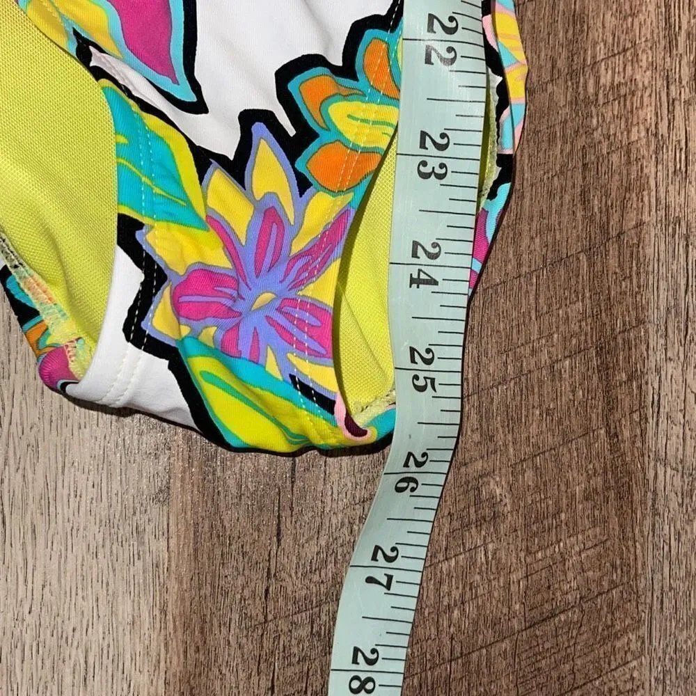 Bleu Rod Beattie Womens Floral Color Crush Ruffled One-Piece Swimsuit Multi Sz 4 - Image 10