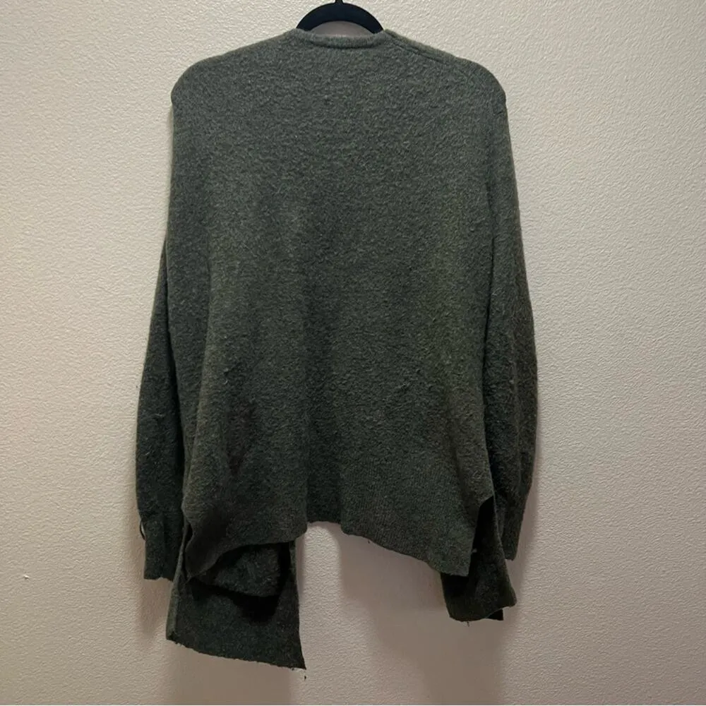 Madewell Green Cozy Walker Cardigan Slouchy Open Front Sweater Alpaca Sz Small - Image 10