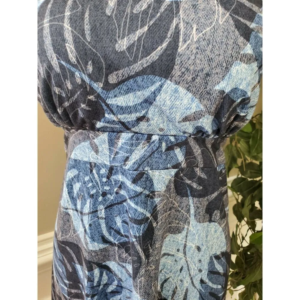 ZeroXposur Women Blue Polyester Round Neck Sleeveless Knee Length Dress Size 2XL - Image 3