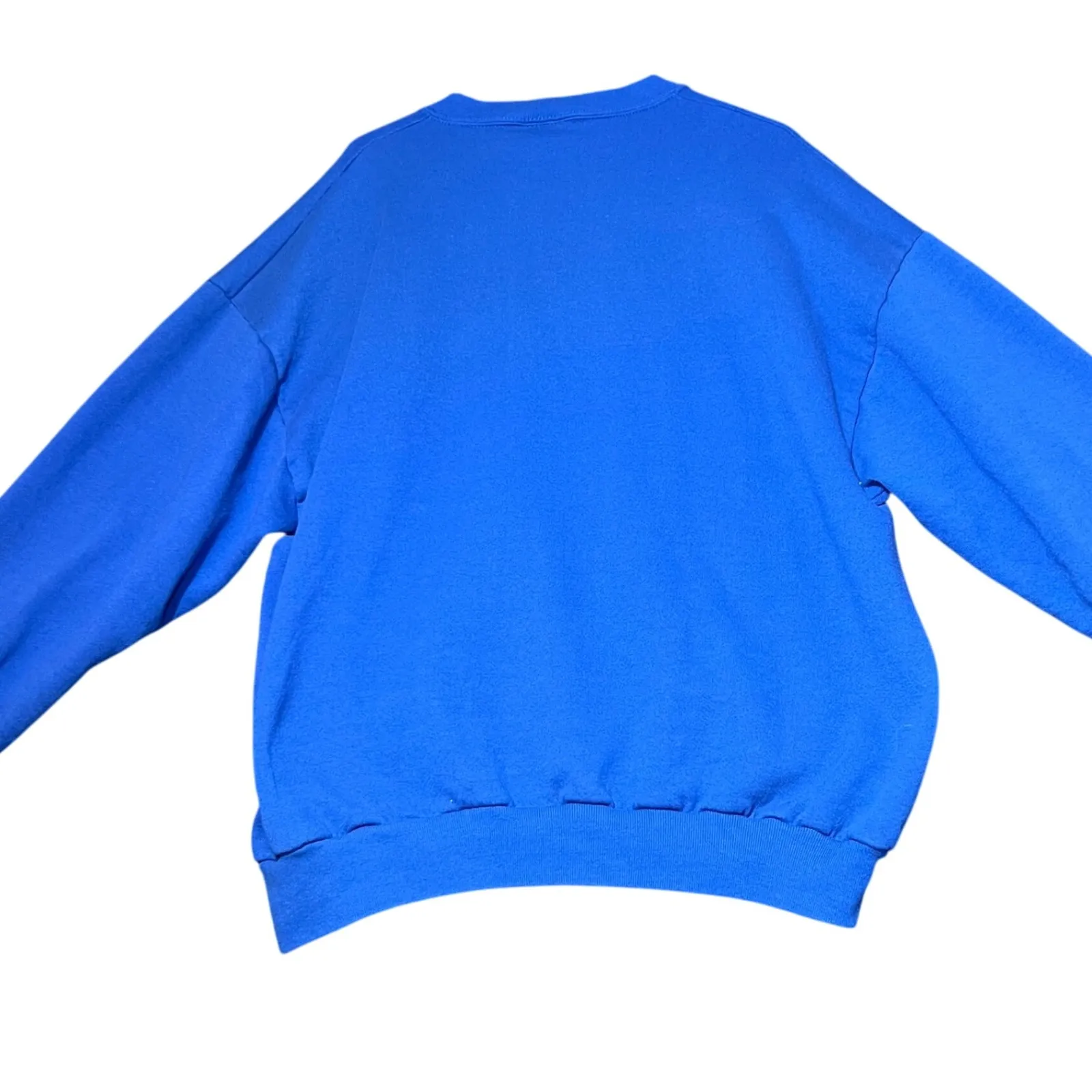 Vintage Holiday Embroidered Birdhouse Sweatshirt Womens XXL Blue Christmas Cozy - Image 3