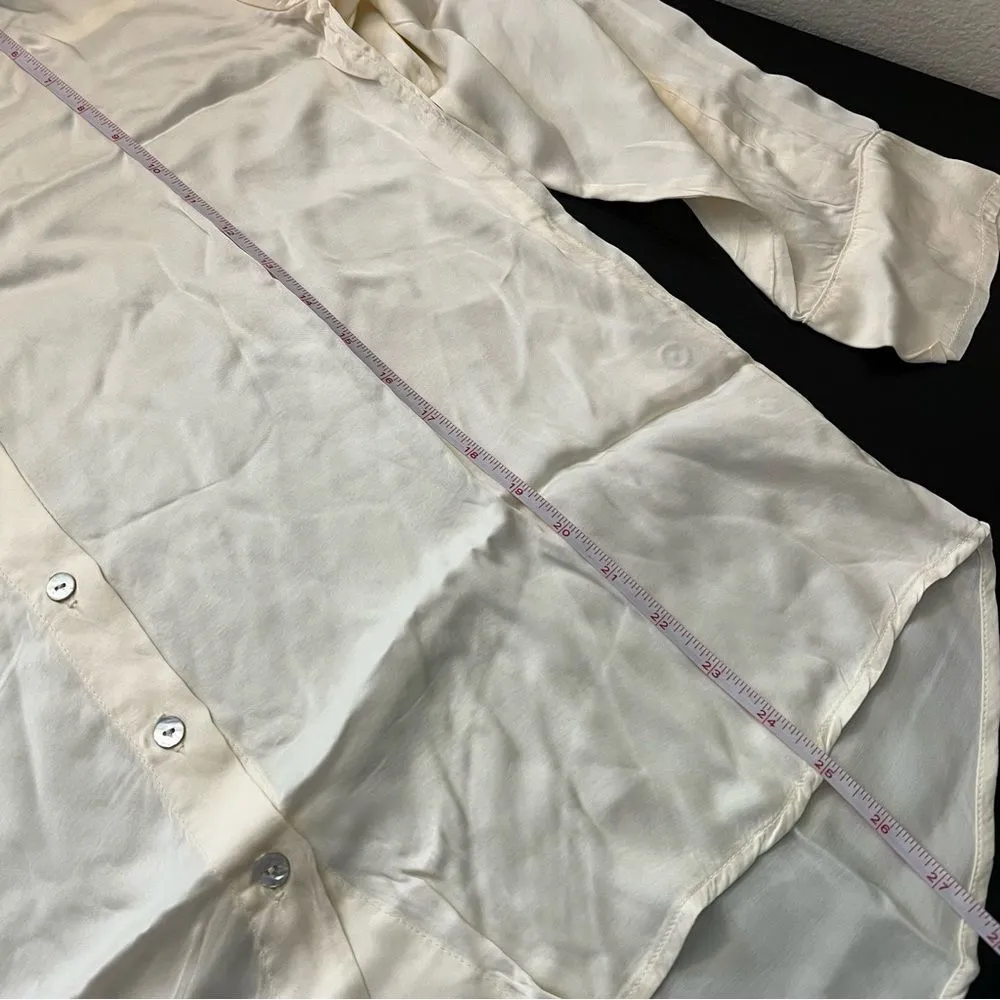 DONNI. Silky Button Down in Cream Creme XS NWT - Image 12