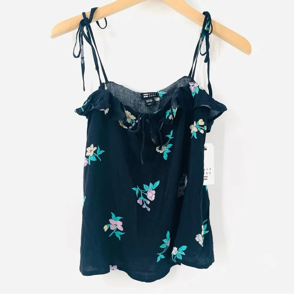 BILLABONG Tank Small Going Out Woven Top Coastal Surf California Resort  NWT - Image 3