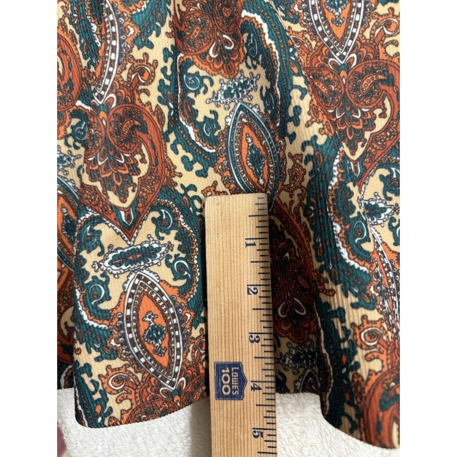 Vtg 70s Henri Boho Maxi Skirt Size 9/10 Brown Paisley Pockets A Line Hippie - Image 7